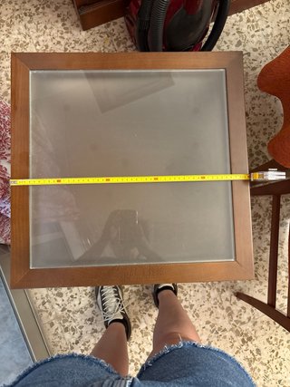 Mesita auxiliar madera y cristal