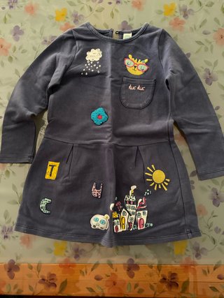 Vestido infantil Tuc Tuc azul con dibujos