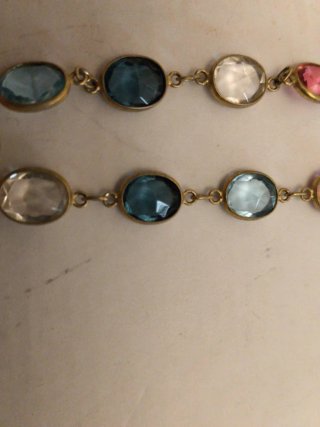 Collar Plata 925 Baño Oro Piedras Multicolor
