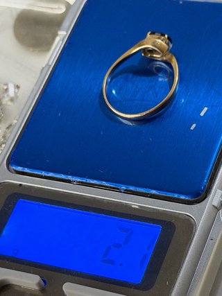 Anillo oro 14k con piedra negra