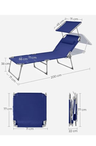 Tumbona Plegable SONGMICS Azul