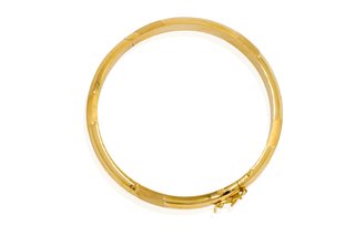 Pulsera media caña labrada oro 18k - ref.15431