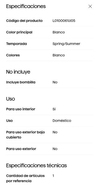 Pantalla lámpara techo