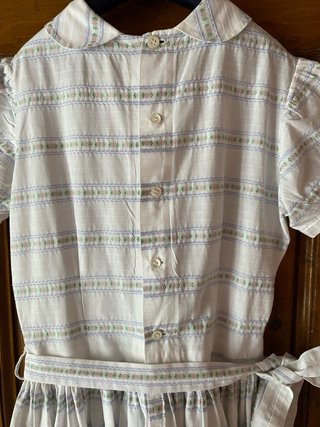 Vestito cotone anni 60 cucito a mano 6/7 anni