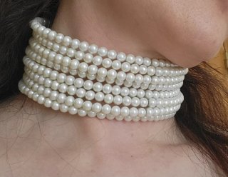Conjunto bisuteria collar y pulsera perlas.