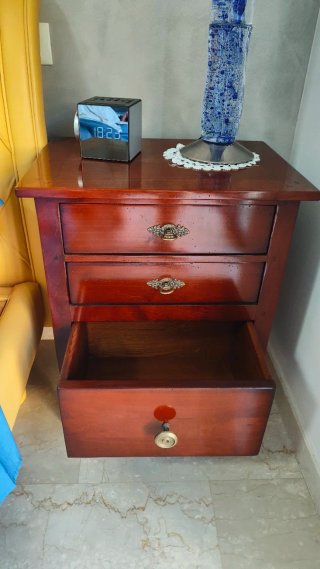 2 Comodini Legno Massiccio Ciliegio