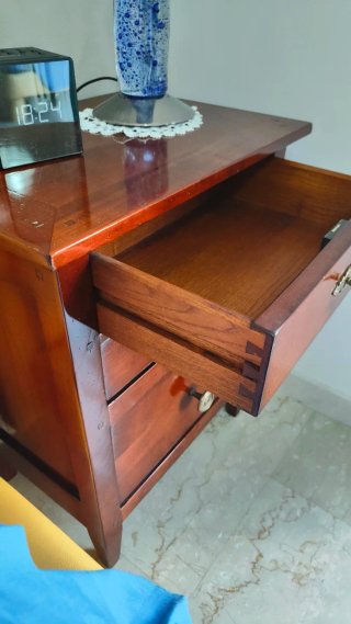 2 Comodini Legno Massiccio Ciliegio