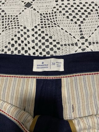 Pantalones cortos de lino azul marino
