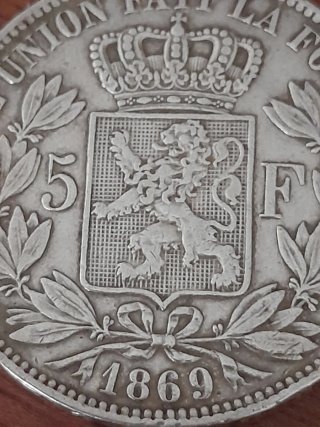 Moneda 5 francos plata belgica  - MBC+ Leopoldo II