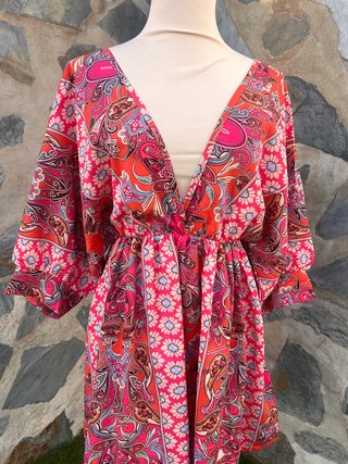 Vestido Boho Estampado Talla Única