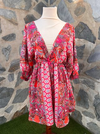 Vestido Boho Estampado Talla Única