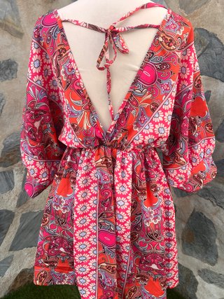 Vestido Boho Estampado Talla Única