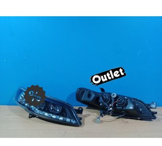 DW FAROS PARA OPEL VECTRA B 96-98 LUZ DIURNA LED FONDO NEGRO