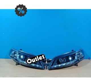 DW FAROS PARA OPEL VECTRA B 96-98 LUZ DIURNA LED FONDO NEGRO