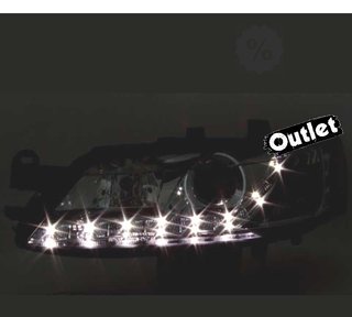 DW FAROS PARA OPEL VECTRA B 96-98 LUZ DIURNA LED FONDO NEGRO