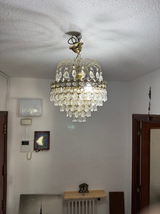 Lámpara de techo de cristal y metal