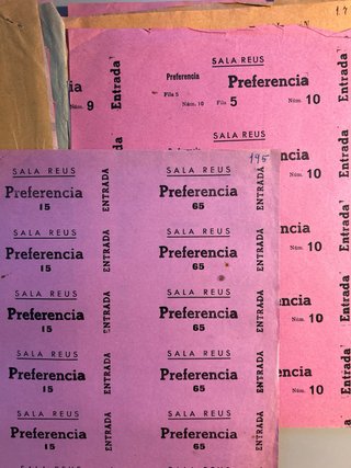 360 entradas antiguas cine Reus Fortuny Bartrina