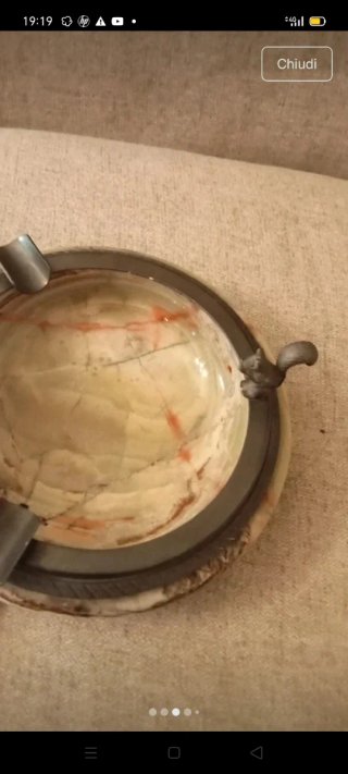 Posacenere in onice e peltro
