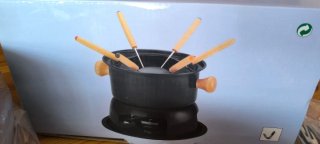 Set de fondue negro y multicolor
