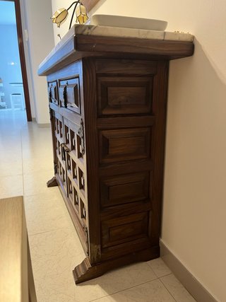 Recibidor Madera Maciza y Mármol