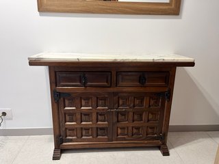 Recibidor Madera Maciza y Mármol