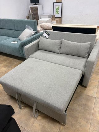 SOFÁ CAMA MINI 3 EN 1 GRIS Y BEIGE 2 PLAZAS
