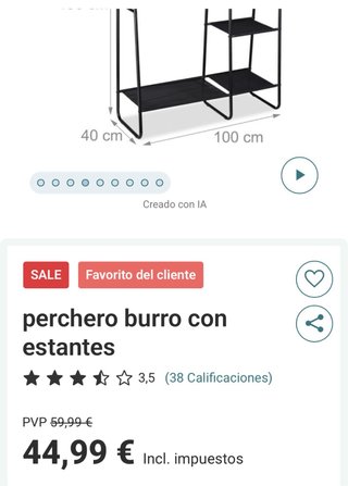 Perchero metálico con madera