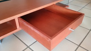 Mesa baja madera haya y cristal