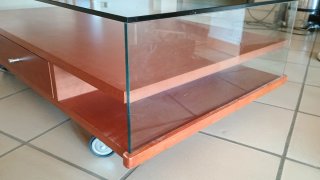 Mesa baja madera haya y cristal