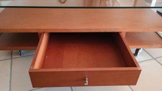 Mesa baja madera haya y cristal