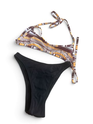 Bikini a righe S  e slip nero tg 42 M