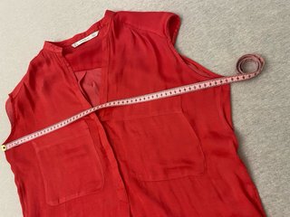 Blusa Roja Sin Mangas Talla S ZARA