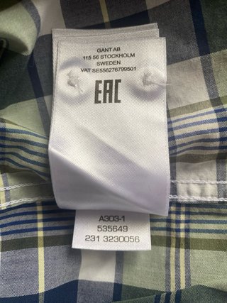 Camicia Gant scozzese cotone XXL