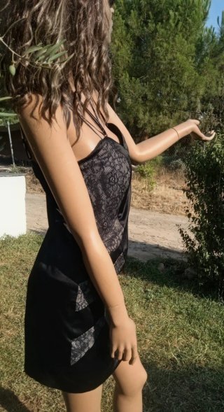 Vestido Negro Morgan Talla 40 Encaje
