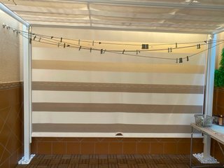 Pérgola de tela y metal