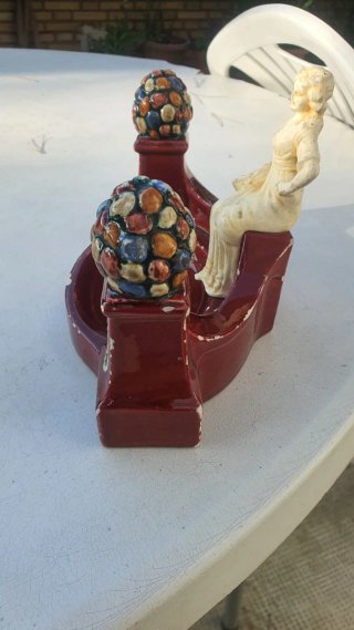 Figura Art Nouveau mujer con cesta Centro de Mesa