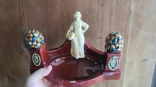 Figura Art Nouveau mujer con cesta Centro de Mesa