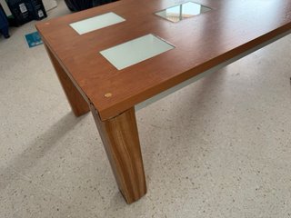 Mesa baja madera y cristal