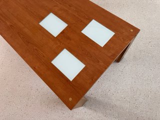 Mesa baja madera y cristal