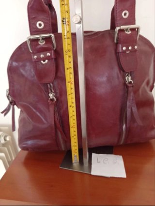Borsa Artigianale Vera Pelle Borgogna