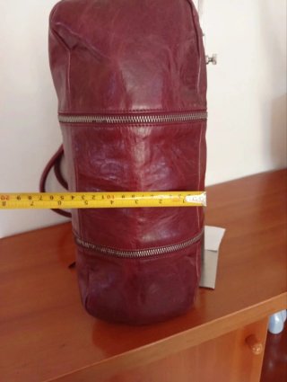 Borsa Artigianale Vera Pelle Borgogna