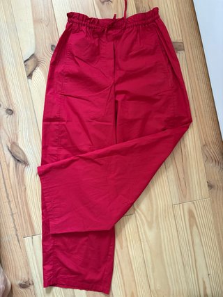Pantalón Mango Algodón Rojo Talla XS