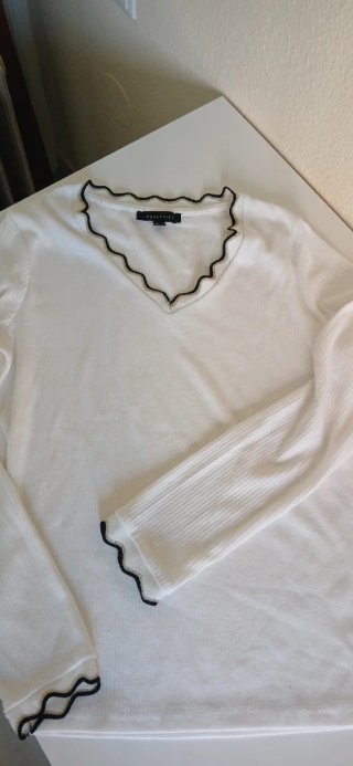 Jersey Cortefiel blanco manga larga