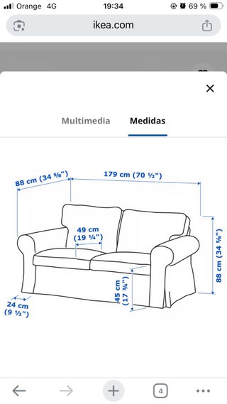 Sofá 2 plazas Rosa Ikea