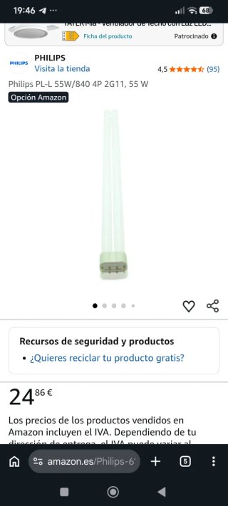 Bombilla Philips MASTER PL-L 55W 830 4P