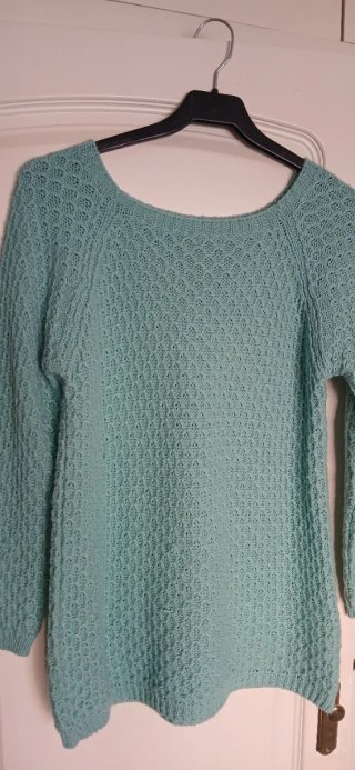 Jersey punto verde mar hecho a mano talla única