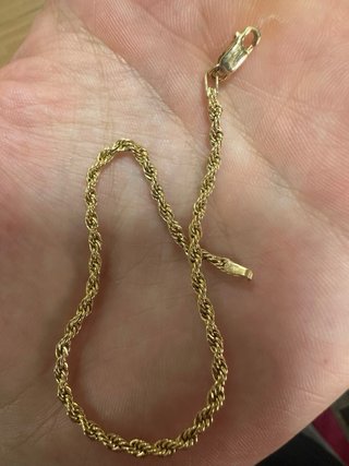 Pulsera Oro 18k Cordón Salomónico 2.45g