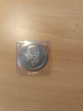 Moneda 5 Pesetas 1885 Alfonso XII Plata
