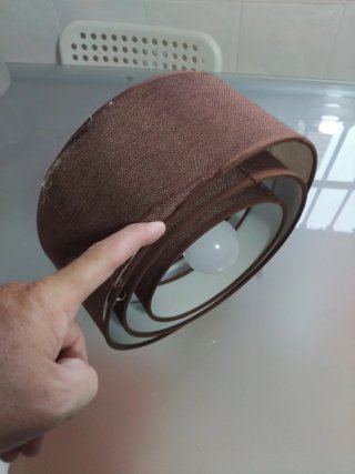 Lámpara colgante de tela marrón