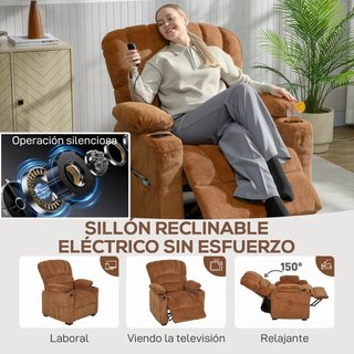 Sillón Relax Eléctrico Memoria Reposapiés Marrón